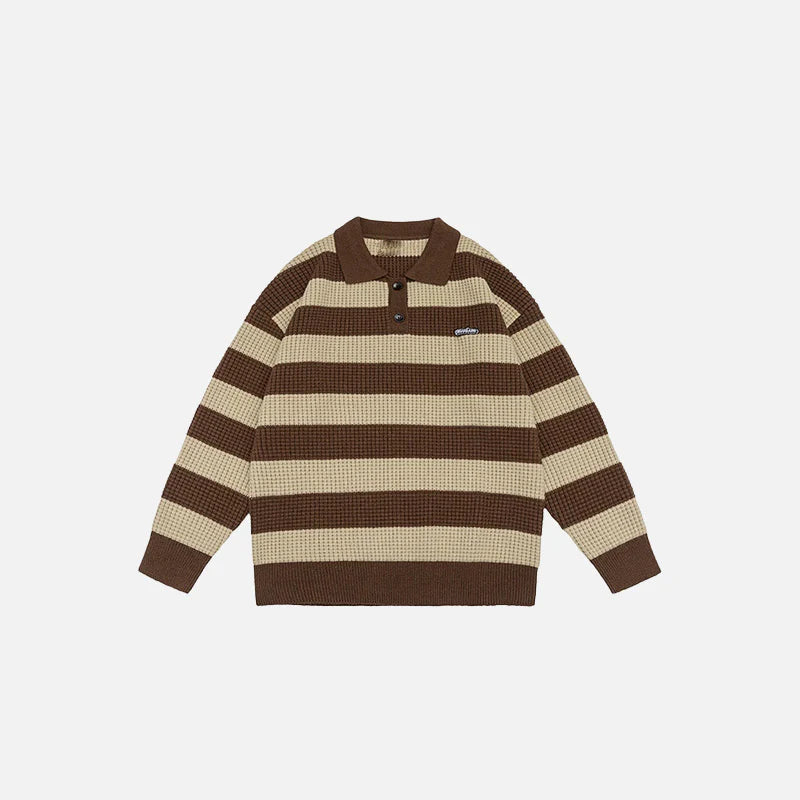 Classic Striped Polo Sweater