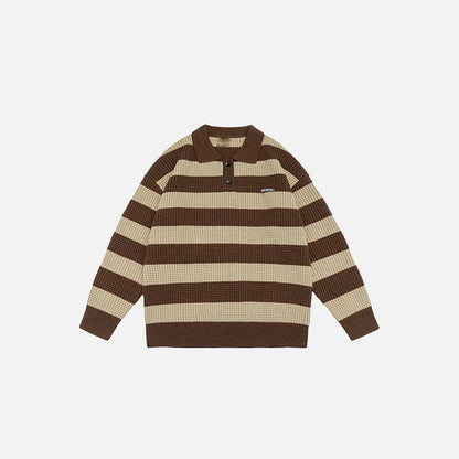 Classic Striped Polo Sweater