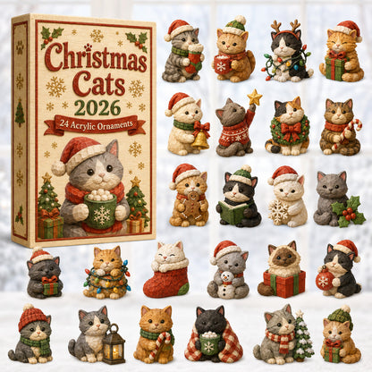 Christmas Cat House Advent Calendar 2026 - 24-Day Festive Countdown, Acrylic Charms Blind Box - Gift For Cat Lovers