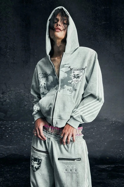 Retro Harajuku Zipper Hoodie