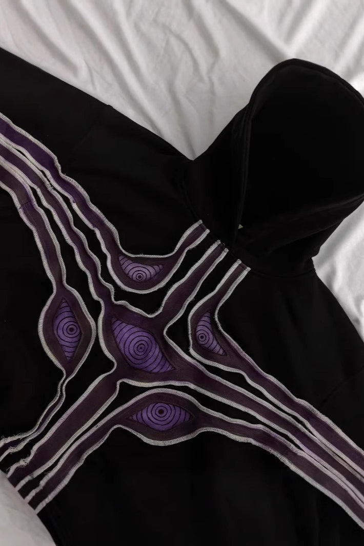 Eye Embroidered Pullover Hoodie