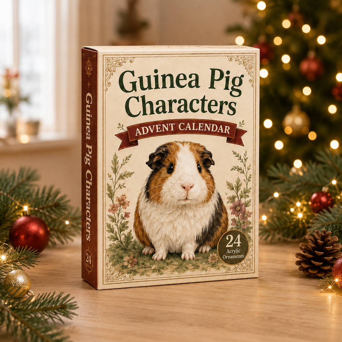 Guinea Pig Character Advent Calendar 2026 - 24-Day Festive Countdown, Acrylic Charms Blind Box - Gift For Guinea Pig Lovers