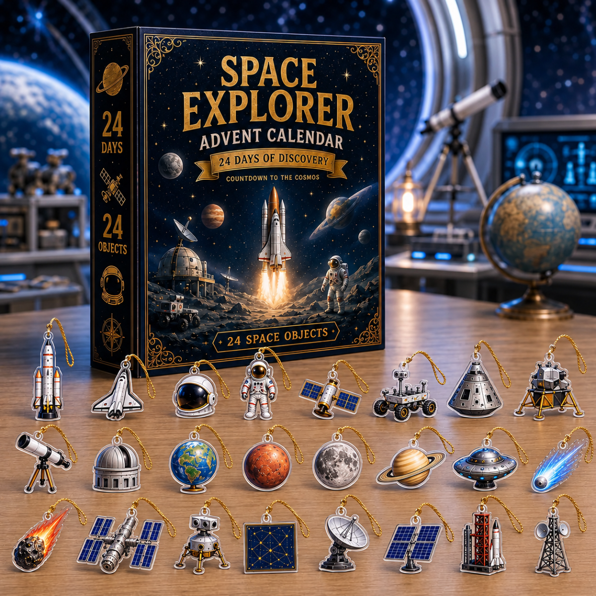 2026 Space Explorer Advent Calendar – 24-Day Christmas Countdown with Space-Themed Collectibles, Astronomy Holiday Gift for Kids, Science Lovers & Stargazers
