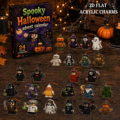 Spooky Halloween Advent Calendar 2026 - 24 Day Spirits Countdown, Acrylic Charms Blind Box, Gift For Horror Fans