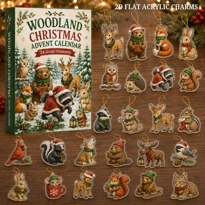 Woodland Merry Land Advent Calendar 2026 - 24-Day Festive Countdown, Acrylic Charms Blind Box - Gift For Woodland Lovers, Family Members