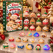 Dumpling Christmas Advent Calendar, 24 Day Acrylic Ornament Countdown, Cute Dumpling Christmas Decor, Christmas Countdown Box