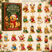 Xmas Golden Retriever Cosplay Advent Calendar 2026 - 24-Day Festive Countdown, Acrylic Charms Blind Box - Gift For Golden Retriever Lovers