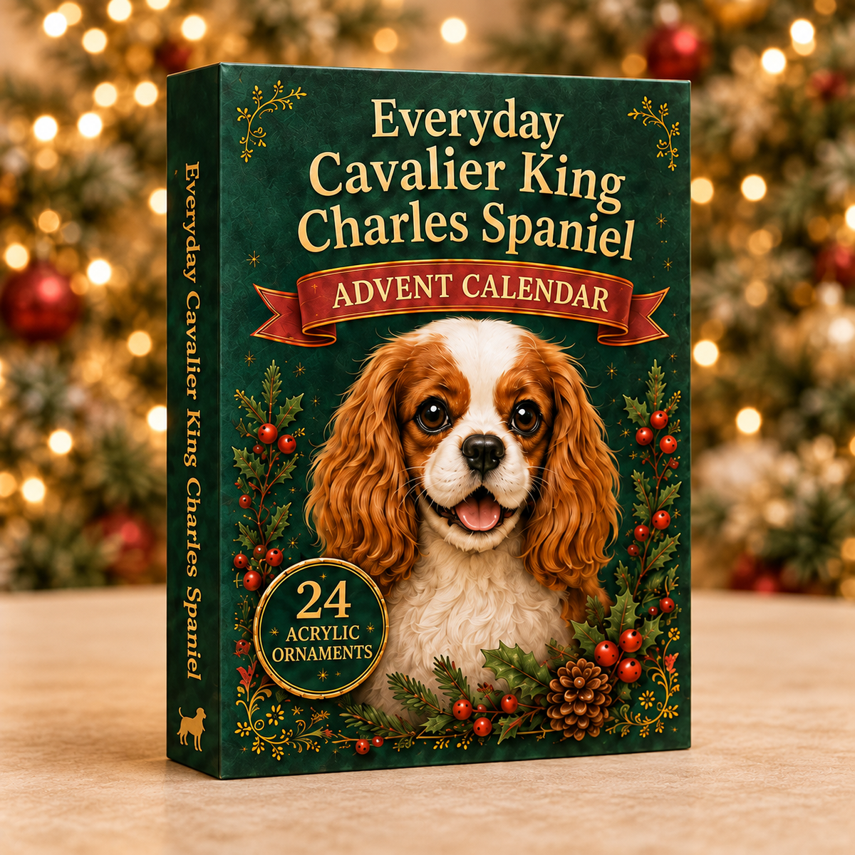 Everyday Cavalier King Charles Spaniel Advent Calendar 2026 - 24-Day Festive Countdown, Acrylic Charms Blind Box - Gift For Dog Lovers