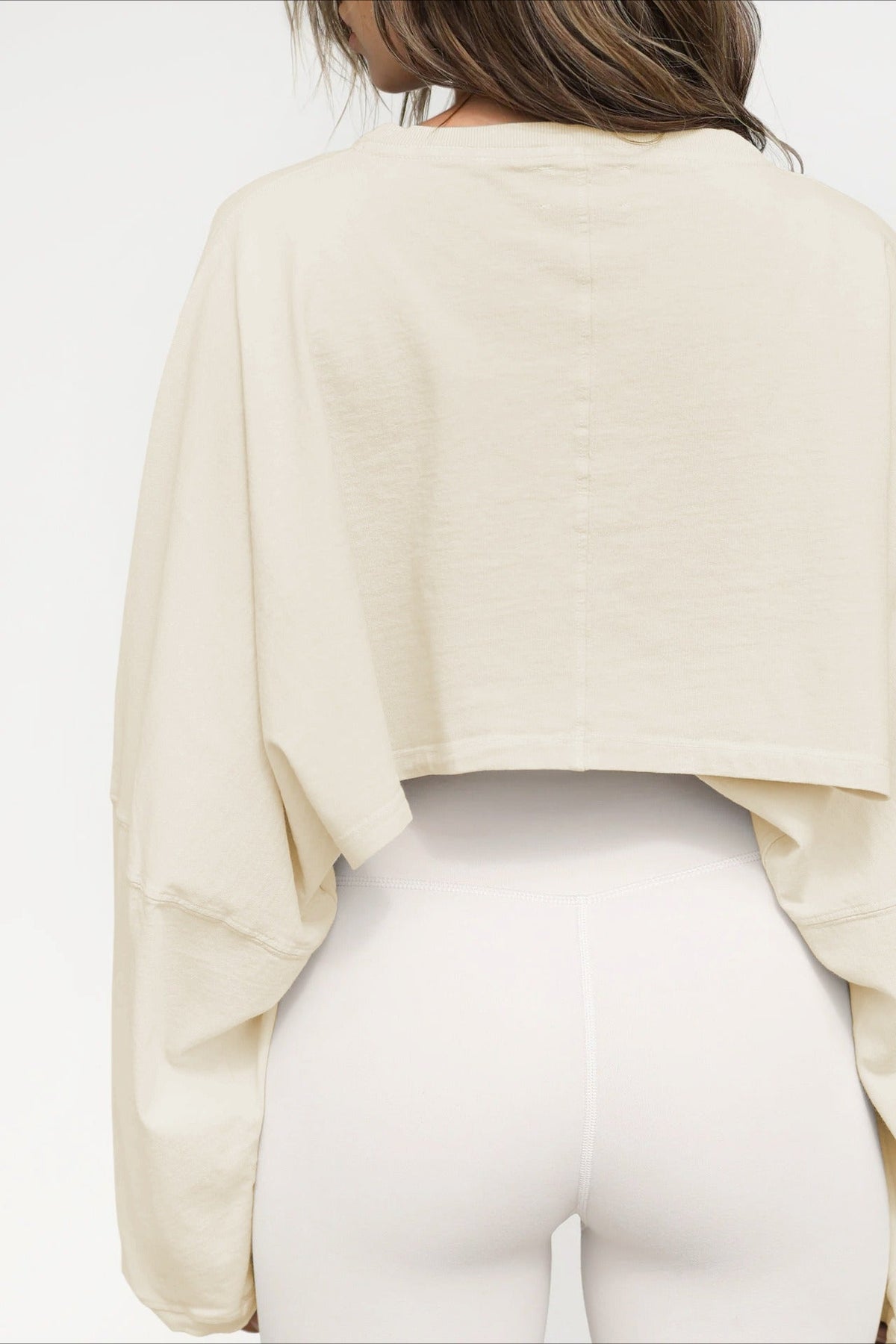 Boxy Crop Crew Neck Sweatshirt