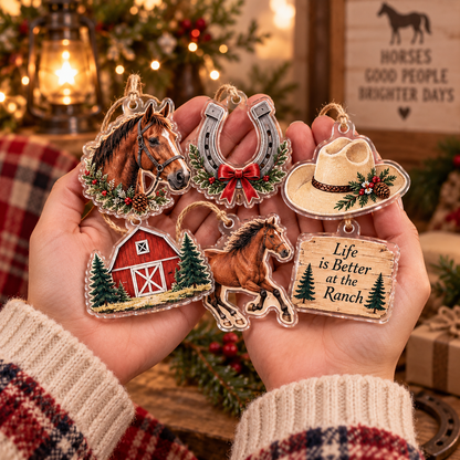 Horse Ranch Advent Calendar 2026, 24 Day Christmas Countdown, Western Horse Ornaments, Cowboy Ranch Decor, Equestrian Horse Lover Gift