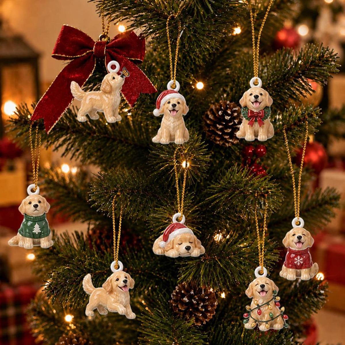 Personalized Golden Retriever Advent Calendar, 24 Acrylic Charms, Christmas Countdown Gift for Dog Lovers