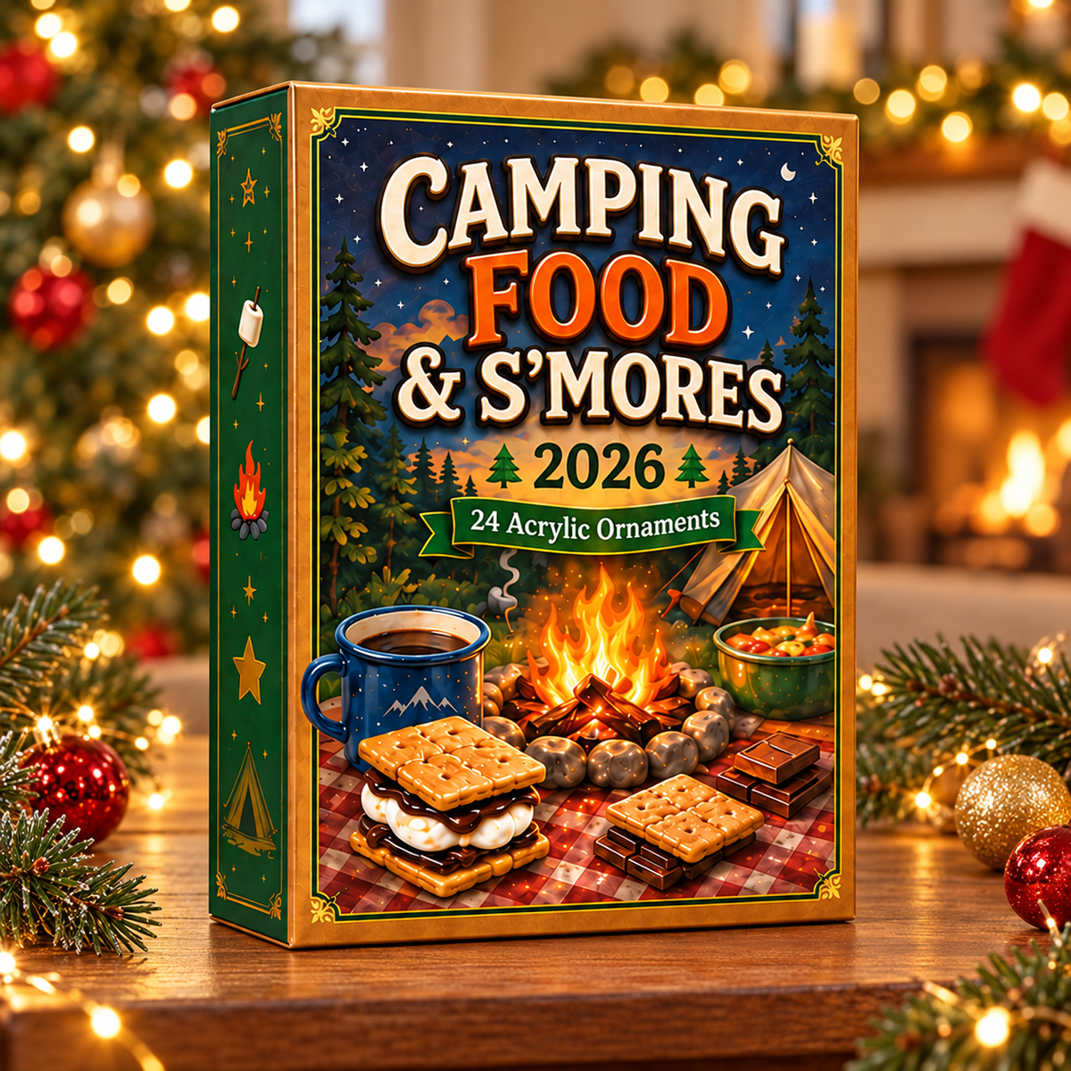 Camping Food & Smores Advent Calendar 2026 - 24-Day Festive Countdown, Acrylic Charms Blind Box - Gift For Campers, Family & Friends