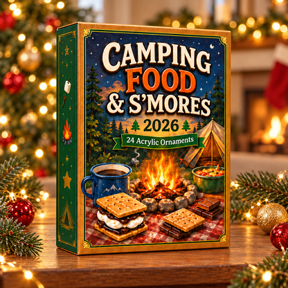 Camping Food & Smores Advent Calendar 2026 - 24-Day Festive Countdown, Acrylic Charms Blind Box - Gift For Campers, Family & Friends