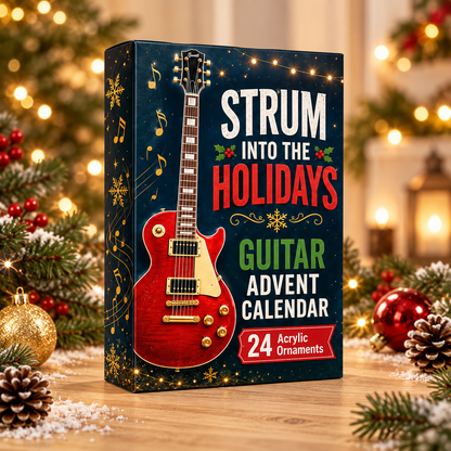Strum Into The Holidays Advent Calendar 2026 - 24-Day Festive Countdown, Acrylic Charms Blind Box - Gift For Guitar Lovers