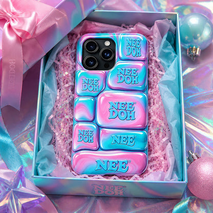 Nee Doh 3D Pink Blue Marble Puffy Phone Case