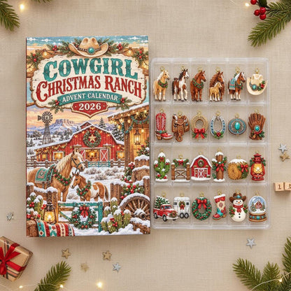 Cowgirl Christmas Ranch Advent Calendar 2026, 24 Day Western Horse Countdown, Cowboy Ornaments, Equestrian Gift, Country Holiday Decor
