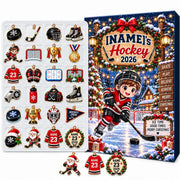 Personalized Hockey Advent Calendar 2026, Kids 24 Days Holiday Countdown Box (2026)
