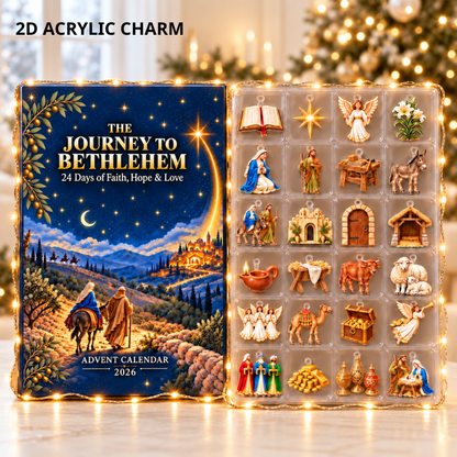 Christian Nativity Advent Calendar 2026, 24 Days Christmas Countdown Calendar, Jesus Birth Story Decor, Faith Christmas Ornament Gift