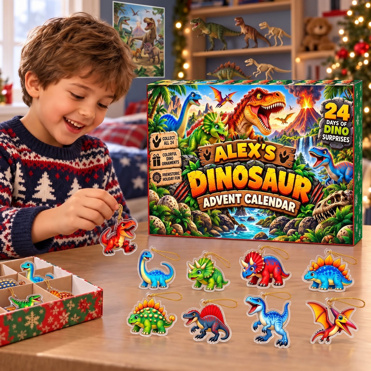 24 Days of Dino-Mite Christmas - Personalized Christmas Advent Calendar