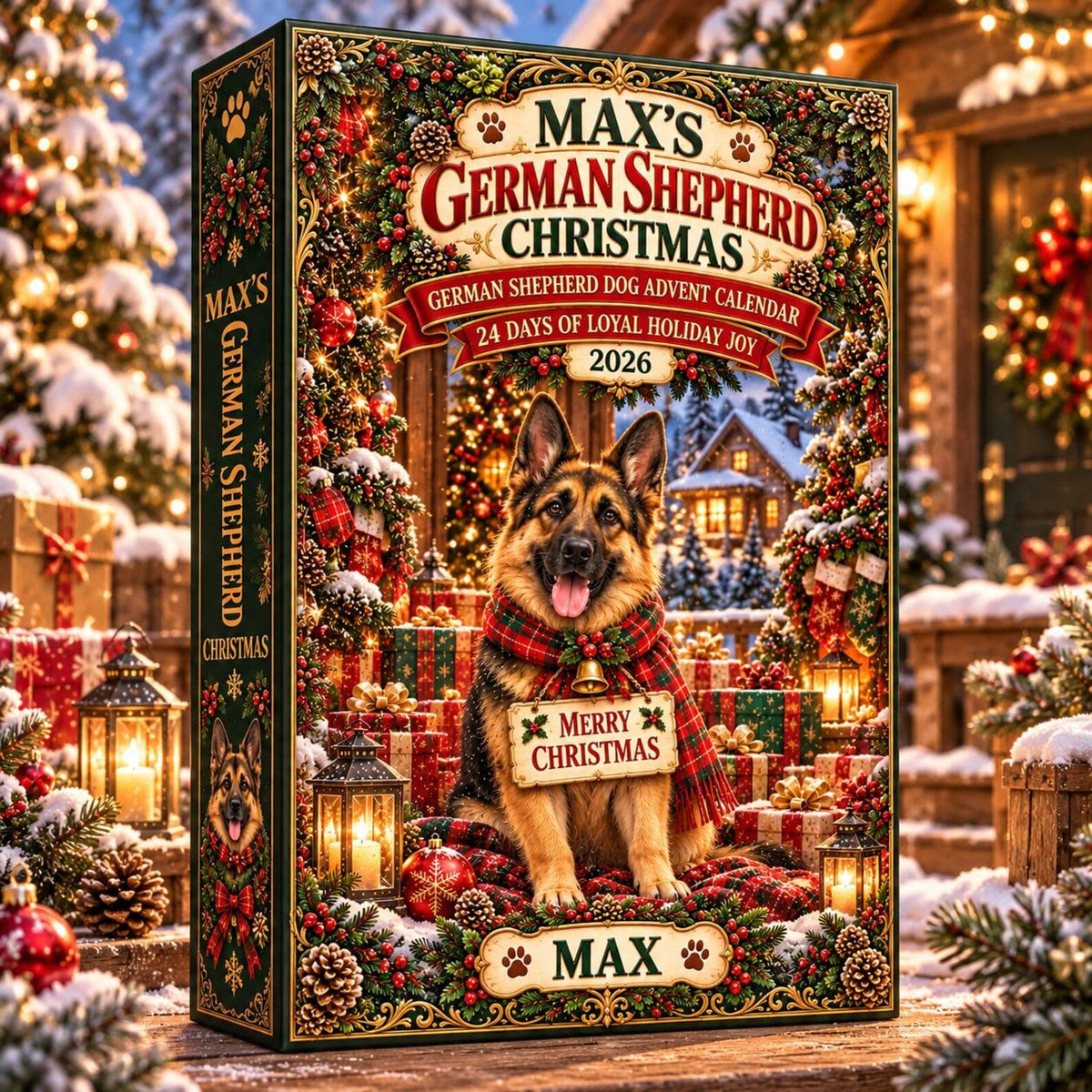 Personalized German Shepherd Advent Calendar 2026, Christmas Dog Blind Box, 24 Day Holiday Countdown