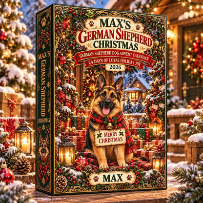 Personalized German Shepherd Advent Calendar 2026, Christmas Dog Blind Box, 24 Day Holiday Countdown