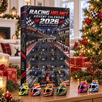 2026 Racing Helmet Advent Calendar, 24 Day Motorsport Christmas Countdown, Race Car Fan Ornament Gift