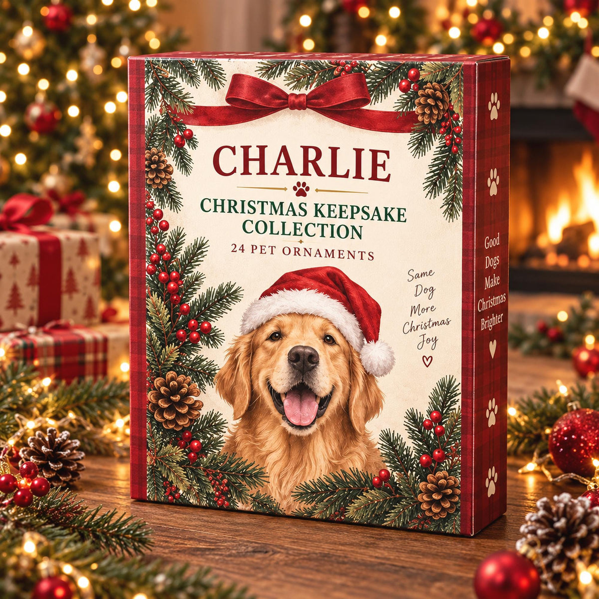 Personalized Dog Golden Retriever Calendar 2026, Custom Dog Breed Christmas Countdown, Pet Ornaments, Dog Mom Gift, Christmas Gift for Dog Lovers