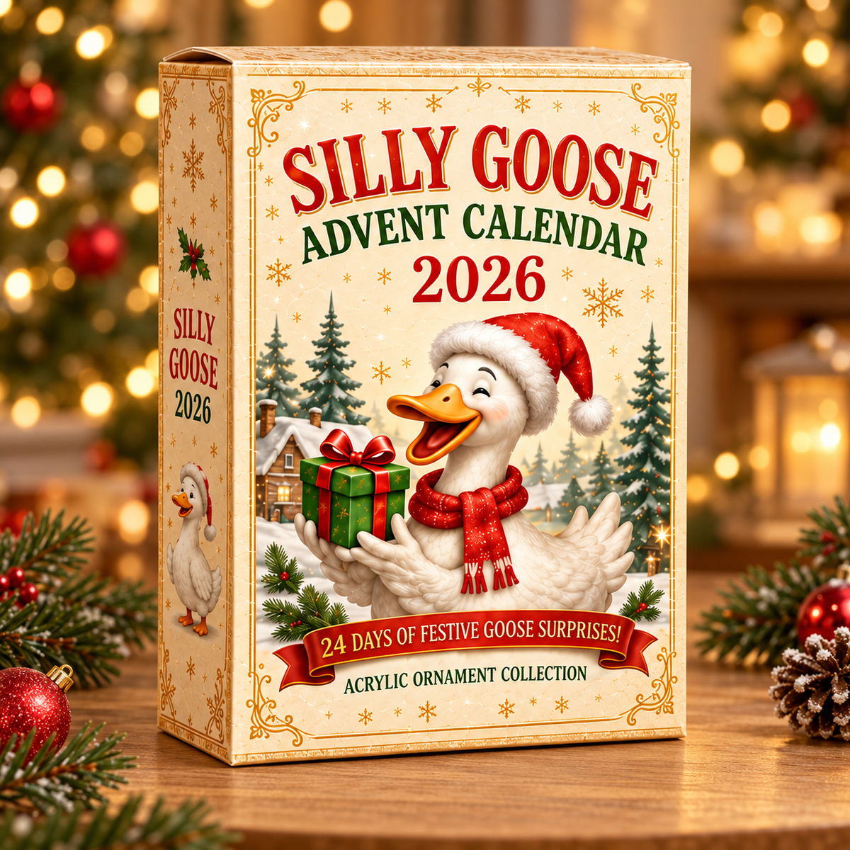 Silly Goose Christmas Advent Calendar 2026 - 24-Day Festive Countdown, Acrylic Charms Blind Box - Gift For Family & Friends