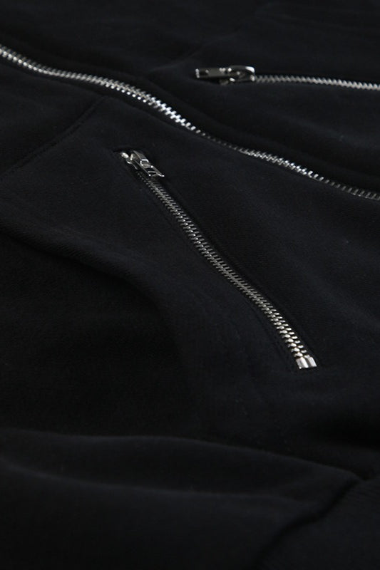 Faux Fur Trim Cropped Zip Hoodie