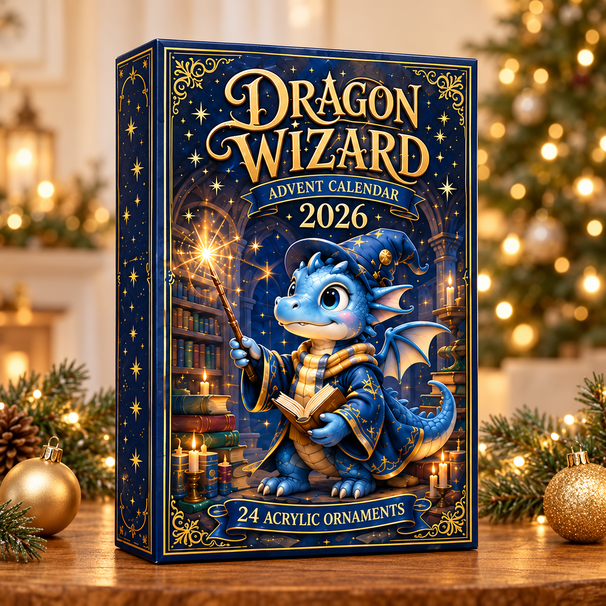 Dragon Wizard Advent Calendar 2026 - 24-Day Festive Countdown, Acrylic Charms Blind Box - Gift For Dragon Lovers
