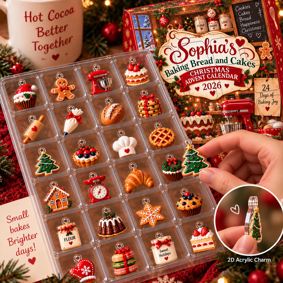 Personalized Christmas Baking Advent Calendar 2026, Custom Name Holiday Countdown