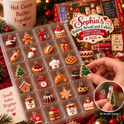 Personalized Christmas Baking Advent Calendar 2026, Custom Name Holiday Countdown