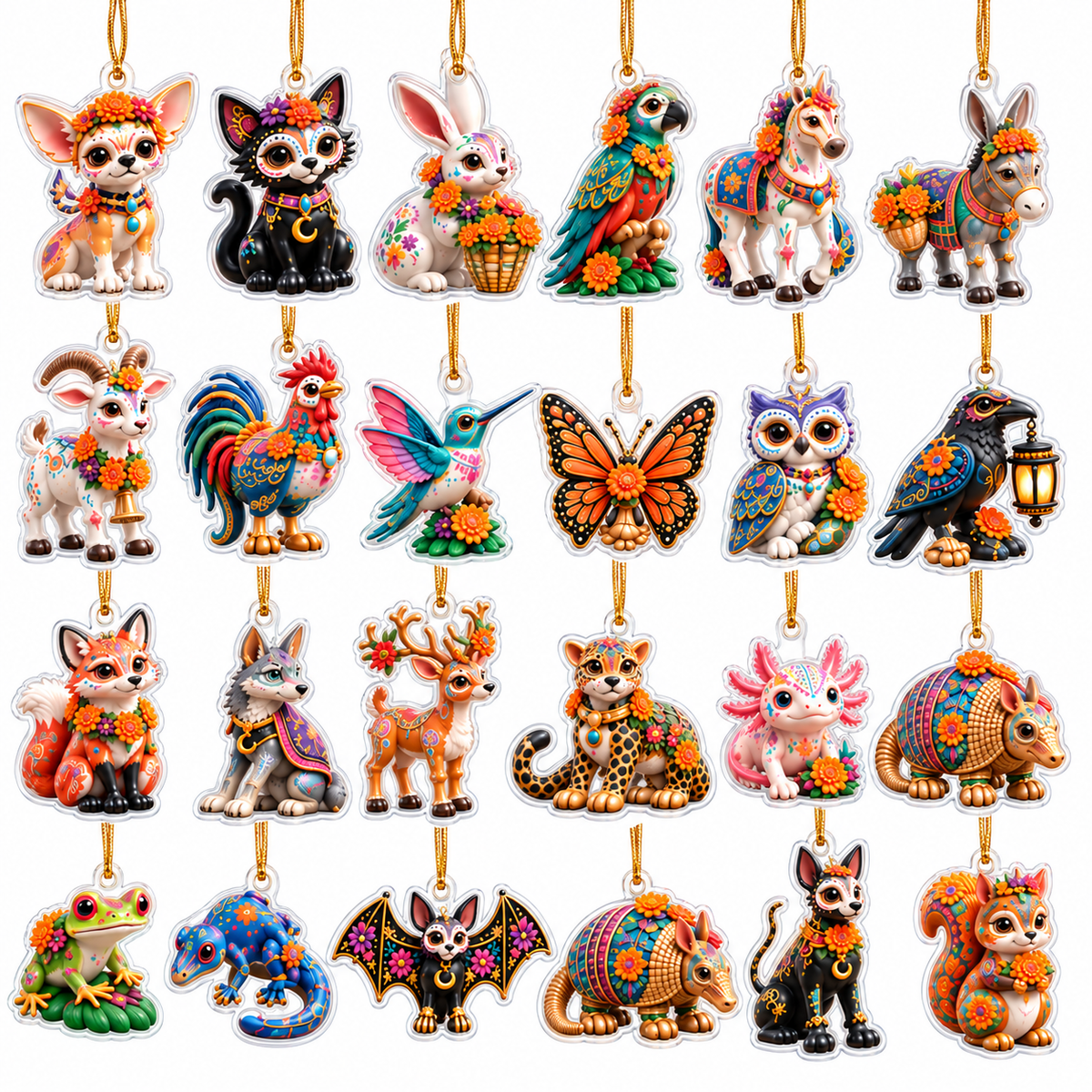 24 Days of Día de Muertos Pets & Spirit Animals Advent Calendar 2026 – Colorful Animal Figurine Countdown, Day of the Dead Gift