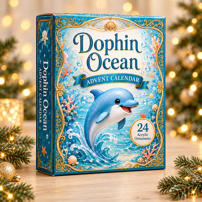 Dolphin Ocean Advent Calendar 2026 - 24-Day Festive Countdown, Acrylic Charms Blind Box - Gift For Ocean Lovers