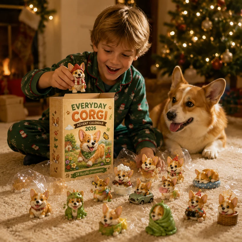 Everyday Corgi Advent Calendar 2026 - 24-Day Festive Countdown, Blind Box - Gift For Corgi Lovers