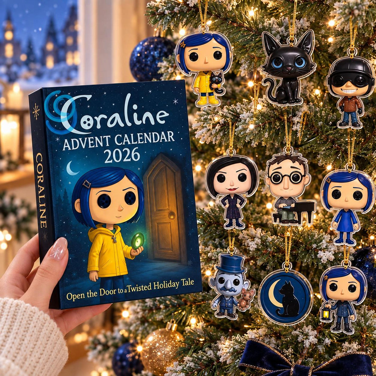 Coraaline Advent Calendar 2026, 24 Days Christmas Advent Calendar, 24 Acrylic Ornaments, Cooraline Christmas Gift, Countdown Calendar