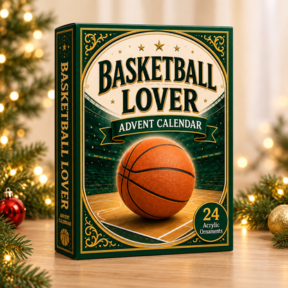 Basketball Green Theme Advent Calendar 2026 - 24-Day Festive Countdown, Acrylic Charms Blind Box - Gift For Basketball Lovers