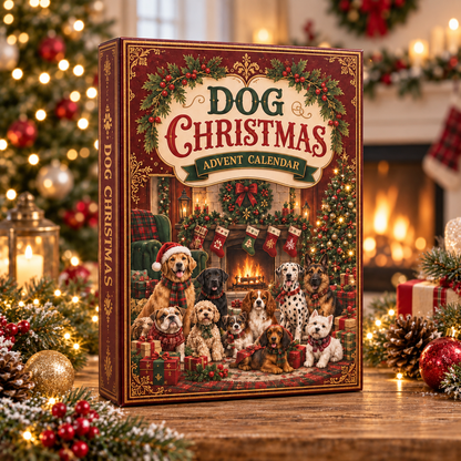 Dog Christmas Advent Calendar 2026, 24 Flat Acrylic Dog Ornaments