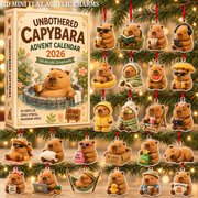 Unbothered Capybara Advent Calendar 2026 - 24-Day Festive Countdown, Acrylic Charms Blind Box - Gift For Capybara Lovers