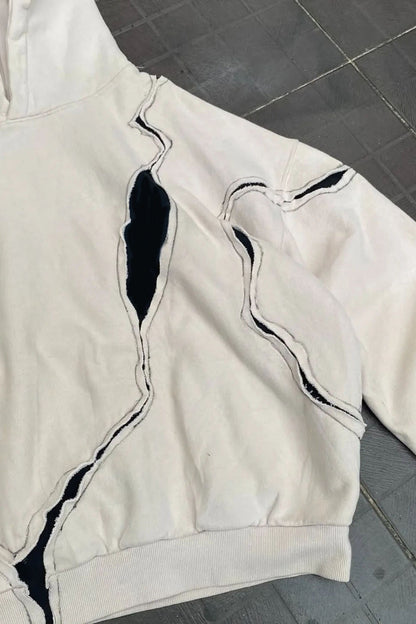 Contrast Seam Pullover Hoodie