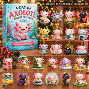 Axolotl Advent Calendar 2026, 24 Mini Flat Acrylic Charms, Cute Christmas Tree Hanging Ornaments, Holiday Countdown Gift Set