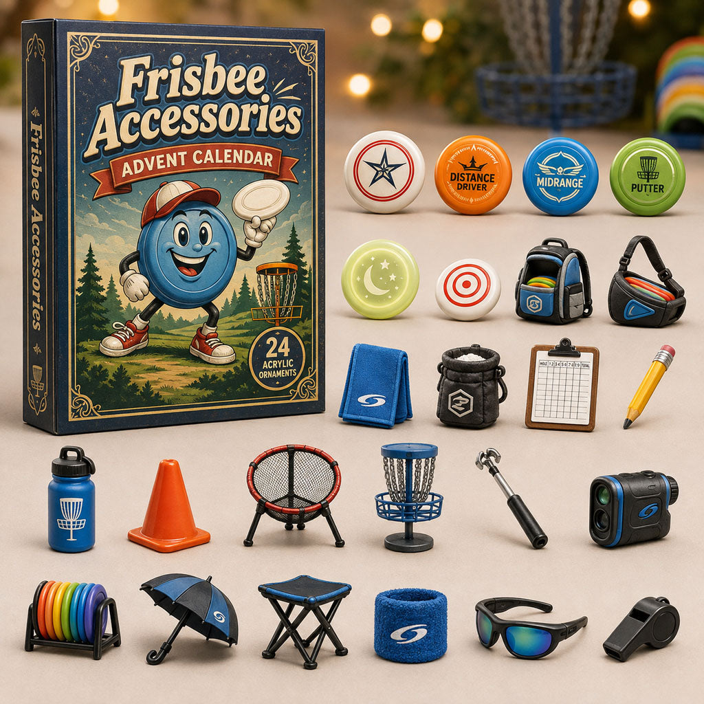 Frisbee Accessories Advent Calendar 2026 - 24-Day Festive Countdown, Acrylic Charms Blind Box - Gift For Frisbee Lovers
