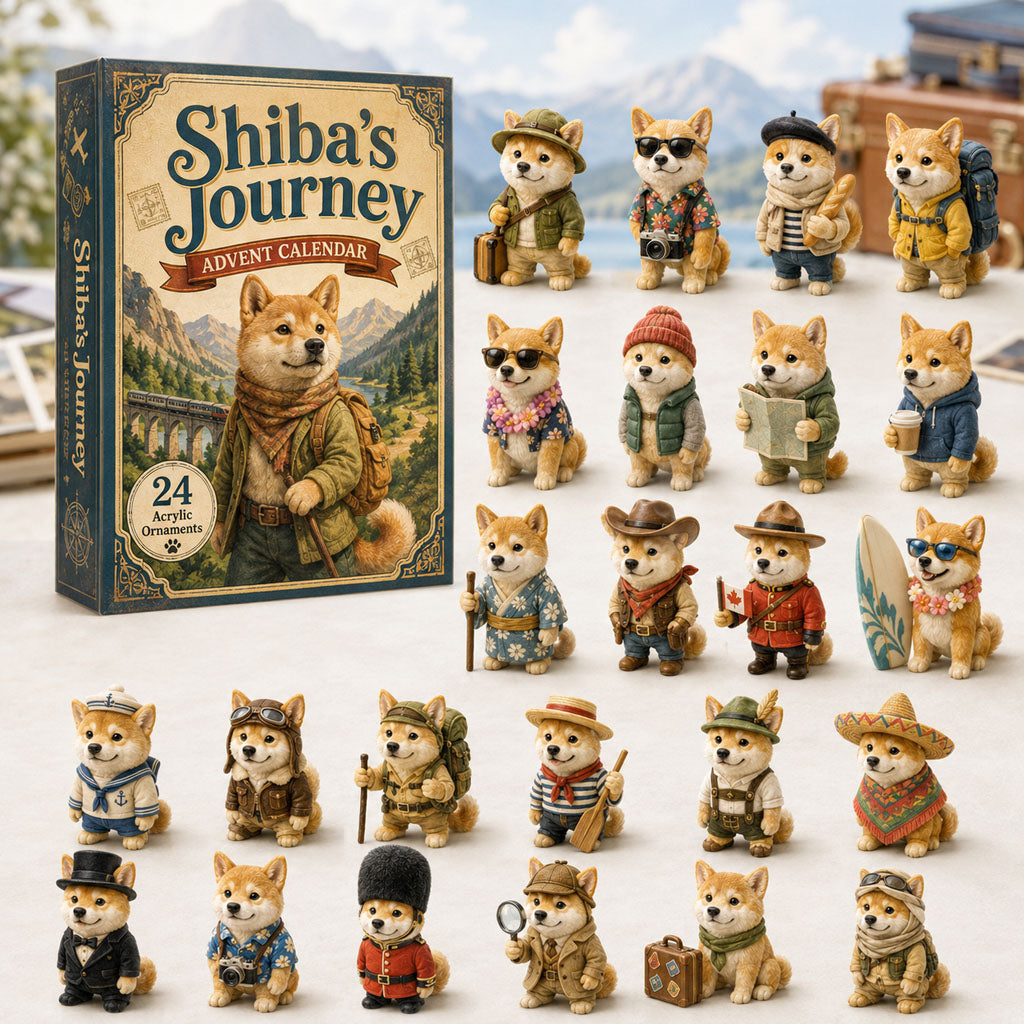 Shiba Journey Advent Calendar 2026 - 24-Day Festive Countdown, Acrylic Charms Blind Box - Gift For Shiba Lovers