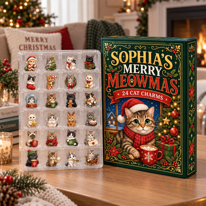Personalized Cat Christmas Advent Calendar: 24-Day Blind Box Charms