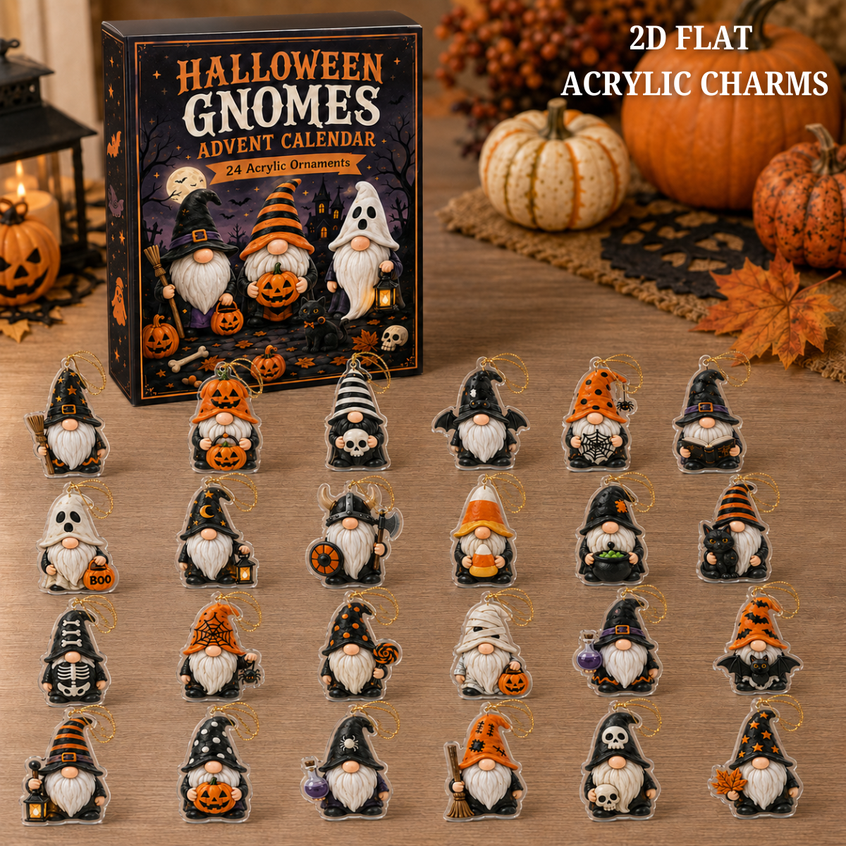 Spooky Gnome Squad Advent Calendar 2026 - 24 Day Spirits Countdown, Acrylic Charms Blind Box - Gift For Family & Friends