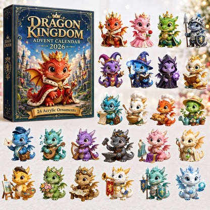 Dragon Kingdom Advent Calendar 2026 - 24-Day Festive Countdown, Acrylic Charms Blind Box - Gift For Dragon Lovers