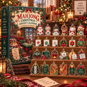 Mahjong Christmas Advent Calendar 2026, 24 Acrylic Ornaments, Holiday Countdown Gift