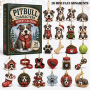 Pitbull Characters Advent Calendar 2026 - 24-Day Festive Countdown, Acrylic Charms Blind Box - Gift For Pitbull Lovers