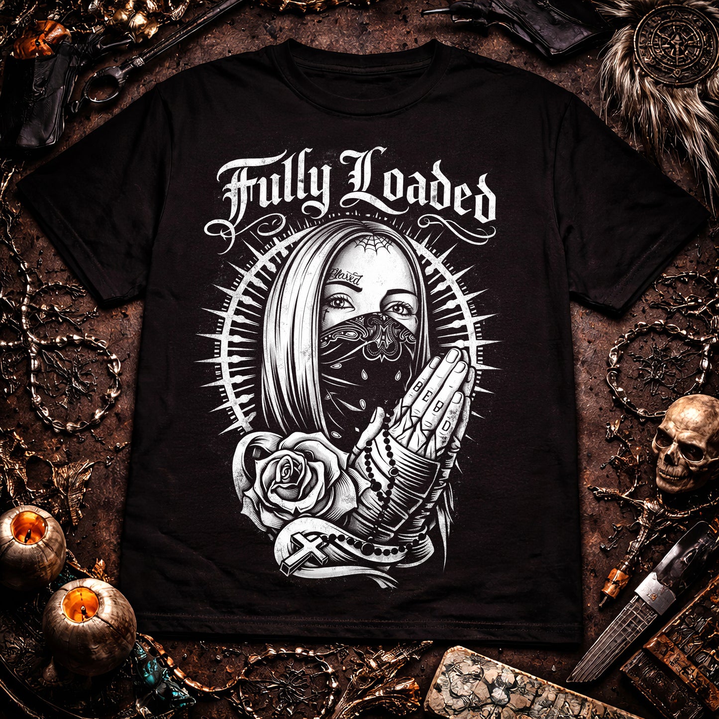 Fully Loaded Bandana Girl Chicano Style T-Shirt
