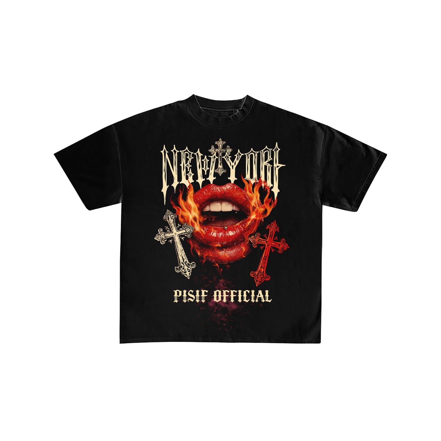 New York Flaming Lips Gothic Cross Graphic Tee